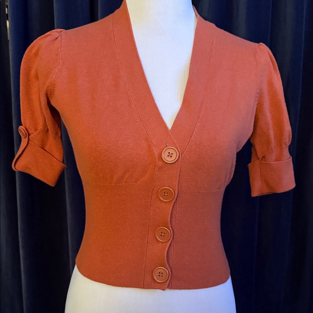 Dress Barn Orange Button-Up Top